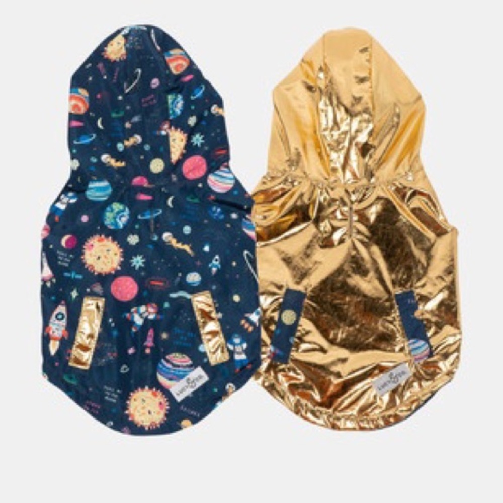 Lucy & Co. The Outta This World Reversible Pet Raincoat - size S